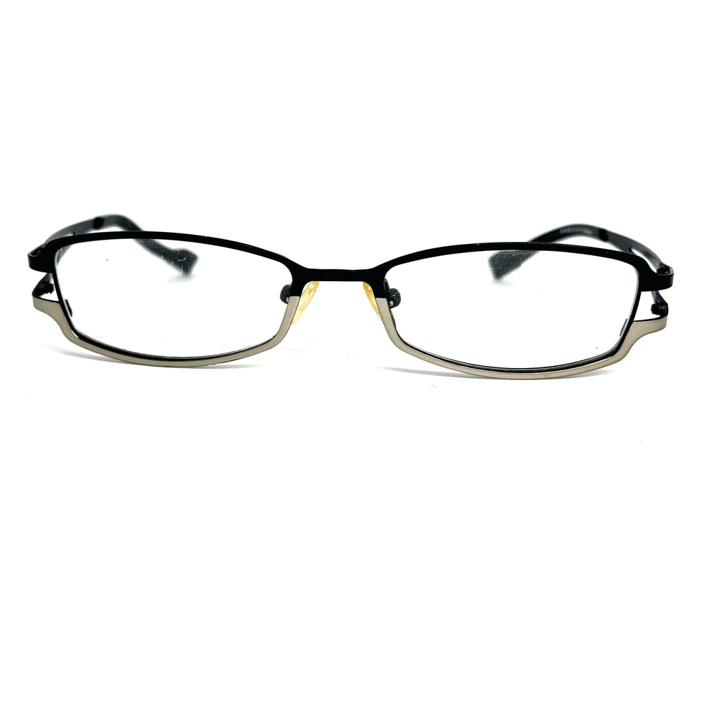 OU 52.332‎ Eyeglasses Frames Black Silver 51-17 Germany Full Rim H14923